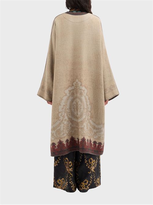 Oversized pure wool kimono with jacquard motif PIERRE-LOUIS MASCIA | KM12254519762